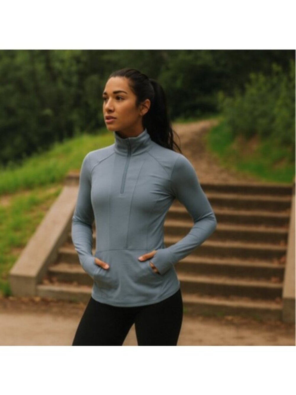 Yogalicious Half Zip Lightweight XS Athletic Jacket – Slim Fit w/ Thumbhole NWT - Picture 2 of 7